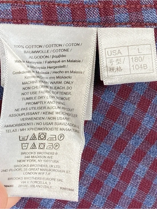Brooks Brothers Regent Original Polo Shirt Non Iron Men’s L Plaid Supima Cotton - Picture 14 of 15